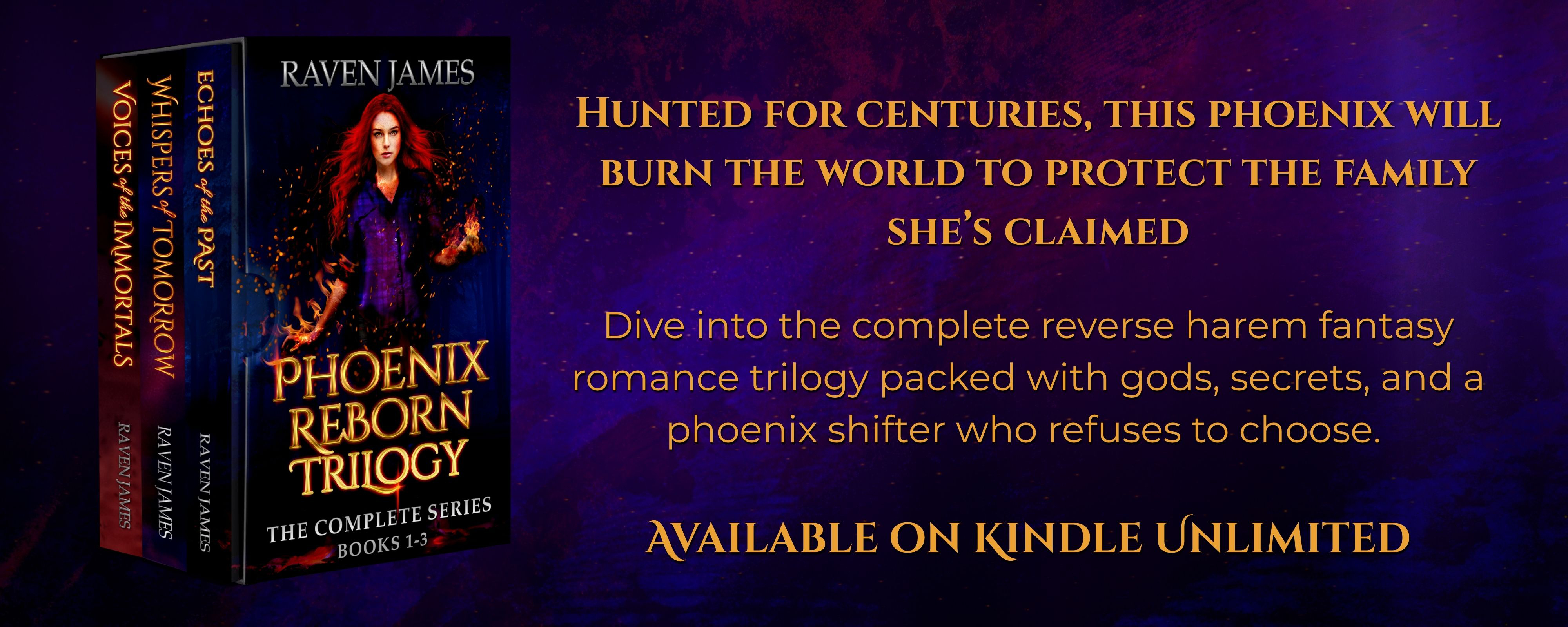 Phoenix Reborn Trilogy by Raven James Boxset Banner
